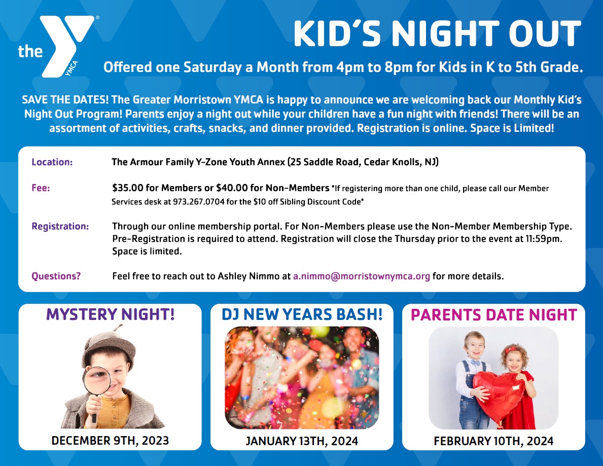 Kid's Night Out  The Greater Morristown YMCA